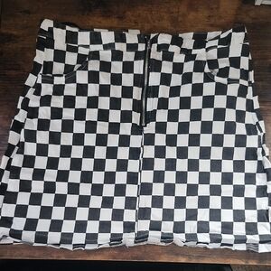 Checkered Black and White Skirt
